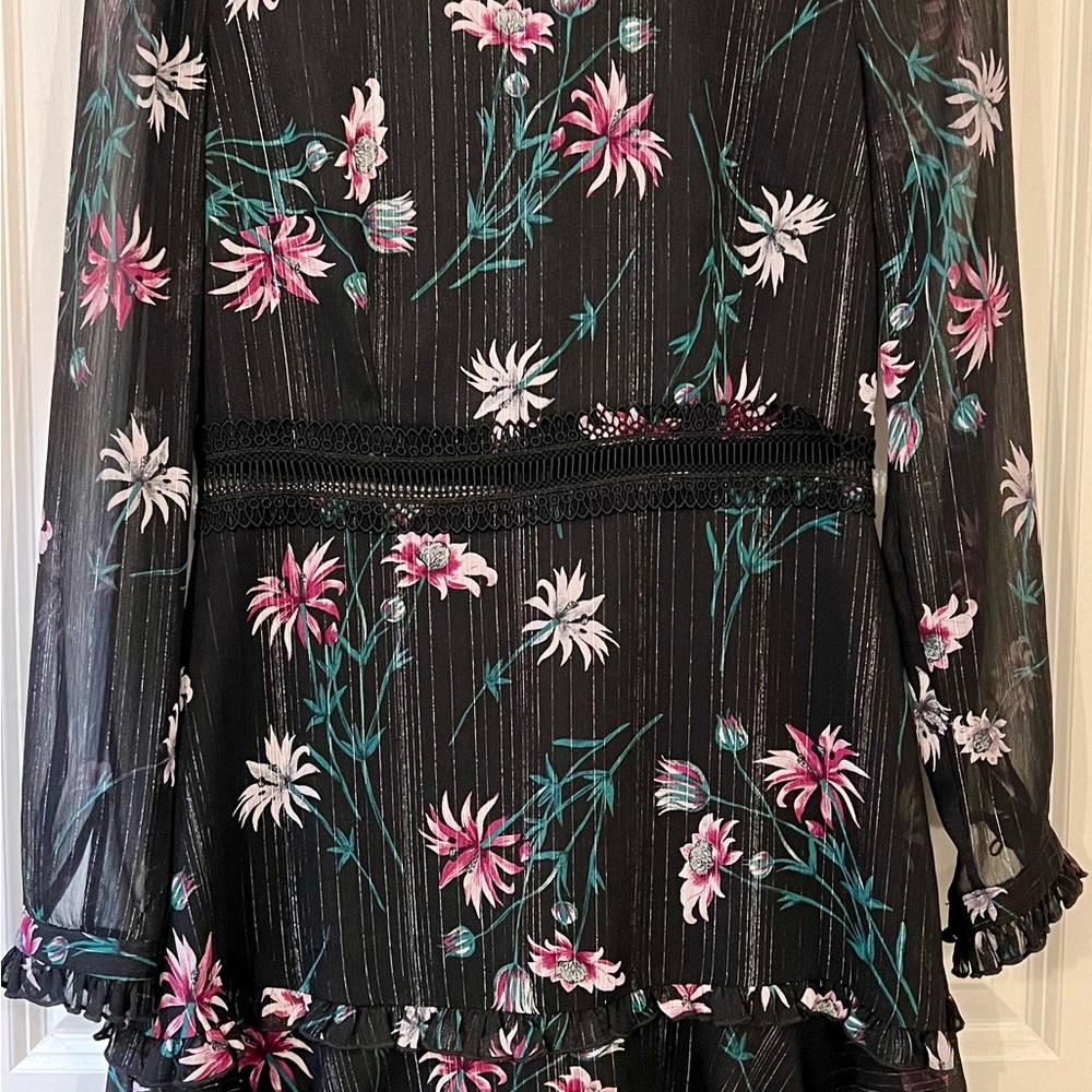 Floral Sheer Long Sleeve Dress